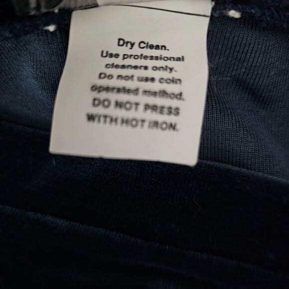 Act III Crushed Velvet Blue Vintage Pull On Midi Skirt - Picture 7 of 7